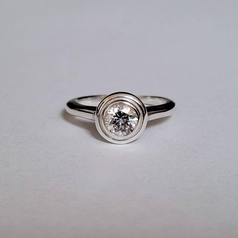 Einfache Solitaire Ring, Sterling Silber, Cubic Zirkonia Einfache Solitaire Ring, Sterling Silber, Cubic Zirkonia von CHenry