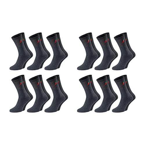 ChiliLifestyle Arbeitssocken, 12 Paar, für Herren, Arbeit, Freizeit und Outdoor, Polster, Baumwolle, Grau, Antrazit, designed in Germany von CHiLI Lifestyle Socks