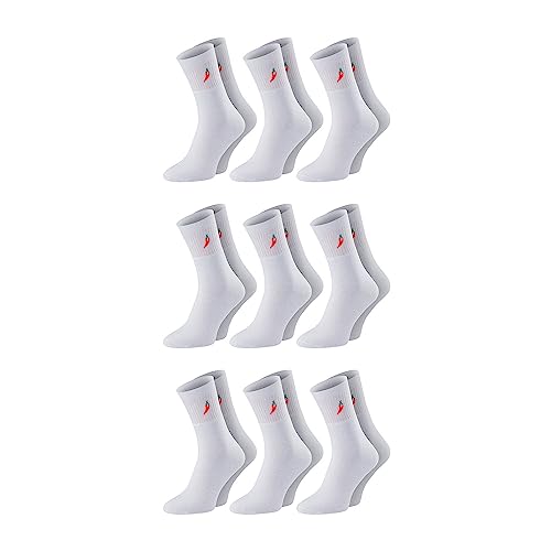 Chili Lifestyle Tennis Socken Herren und Damen, nachhaltige Baumwolle, Sport und Freizeit, 9 Paar, weiß, schwarz, 39-42/43-46, Größe:39/42, Farben:weiß von CHiLI Lifestyle Socks