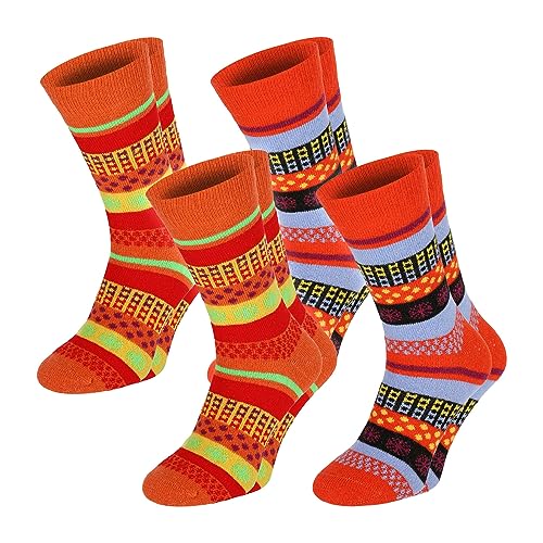 Chili Lifestyle WOOL FASHION bunte Wollsocken Damen Herren 4 Paar super warme Wintersocken 39-42 / 43-46 von CHiLI Lifestyle Socks