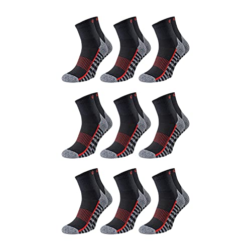 ChiliLifestyle Socken CushionGrip Quarter Kurzschaft, 9 Paar, für Damen und Herren, Arbeit, Sport und Freizeit, Polsterung, Baumwolle von CHiLI Lifestyle Socks