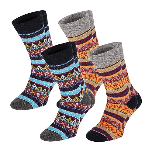 Chili Lifestyle WOOL COLOR bunte Wollsocken Damen Herren, 4 Paar warme Wintersocken 39-42 / 43-46 von CHiLI Lifestyle Socks