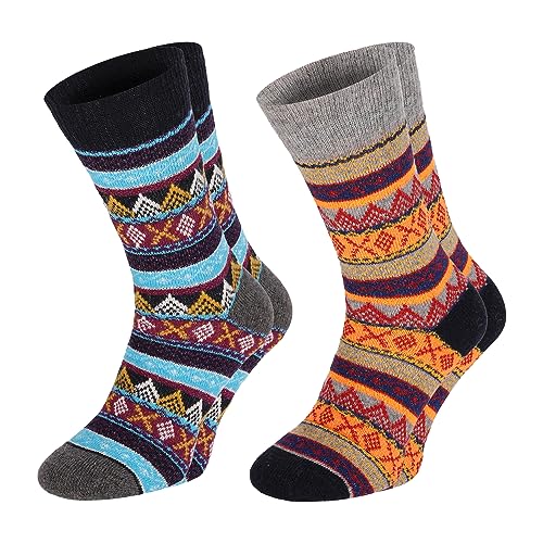 Chili Lifestyle WOOL COLOR bunte Wollsocken Damen Herren, 2 Paar warme Wintersocken 39-42 / 43-46 von CHiLI Lifestyle Socks