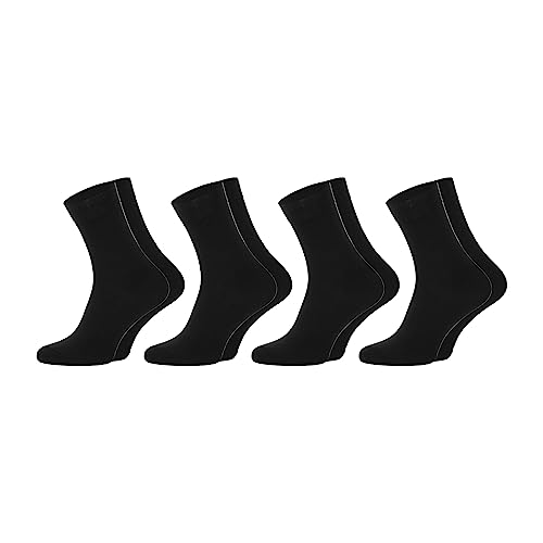 ChiliLifestyle Herren Diabetiker Socke, 4 Paar, Weichbund Herren Damen Supersoft ohne Gummidruck Baumwolle schwarz grau blau, Größe:39/42 von CHiLI Lifestyle Socks