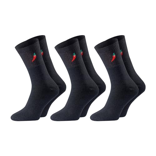 Chili Lifestyle Socken Tennis Sport, 3 Paar, Herren, Damen, Sport, Freizeit, Baumwolle, schwarz Chili Lifestyle Socken Tennis Sport, 3 Paar, Herren, Damen, Sport, Freizeit, Baumwolle, schwarz von CHiLI Lifestyle Socks
