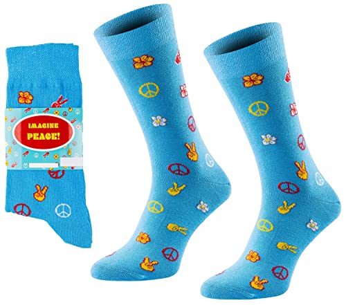 ChiliLifestyle Socks 1 Paar Geschenksocken mit witziger Banderole für Damen & Herren atmungsaktiv und nachhaltig produziert, Größe:41-45, Variante:Peace von CHiLI Lifestyle Socks