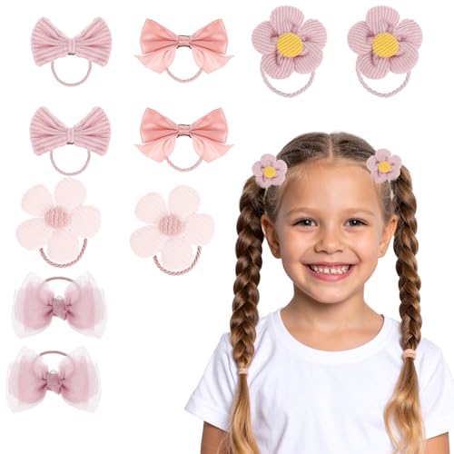 10 Stück Cute Haargummis mit Schleife, Rosa Elastisches Haarbänder niedliche Blume Haargummi für Baby Mädchen Mädchen Kleinkind Zubehör 10 Stück Cute Haargummis mit Schleife, Rosa Elastisches Haarbänder niedliche Blume Haargummi für Baby Mädchen Mädchen Kleinkind Zubehör von CIATBYYJ