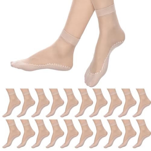 CIATBYYJ 10 Paar Transparent Söckchen Damen,Hauchdünne Durchsichtige Nylon Socken Damen,Atmungsaktiver Buchkomfort Nylonstrümpfe,Feinstrümpfe für die Meisten Menschen Geeignet von CIATBYYJ