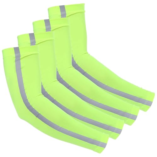 CIATBYYJ 2 Paar Reflektierend Armlinge,Running Armstulpen,Atmungsaktiv Arm Sleeve Gaming,Ärmel mit Vertikalen Reflektorstreifen,für Radfahren Laufen Golf Reise Outdoor Sport,für Männer und Frauen von CIATBYYJ