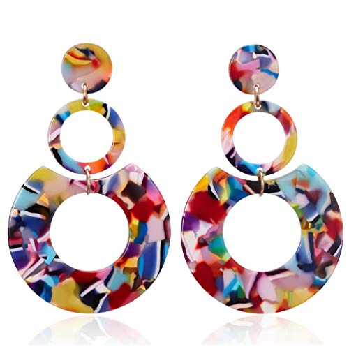 CIBIRICH Acryl-Ohrringe für Damen, mehrfarbig, Kunstharz, Statement-Hänge-Ohrringe, Acryl Harz, Acryl CIBIRICH Acryl-Ohrringe für Damen, mehrfarbig, Kunstharz, Statement-Hänge-Ohrringe, Acryl Harz, Acryl von CIBIRICH