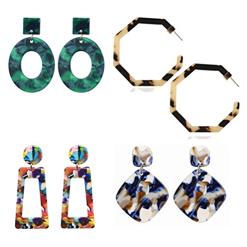 CIBIRICH Acryl-Ohrringe für Damen, mehrfarbige Harz-Ohrringe für Mädchen, Statement-Hänge-Ohrringe, Harz, Acryl CIBIRICH Acryl-Ohrringe für Damen, mehrfarbige Harz-Ohrringe für Mädchen, Statement-Hänge-Ohrringe, Harz, Acryl von CIBIRICH