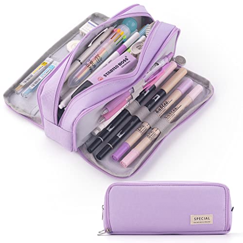 CICIMELON Federmäppchen Große Kapazität Federtaschen Mäppchen mit 3 Fächern Make-up Tasche für Teenager Mädchen Schule & Büro von CICIMELON