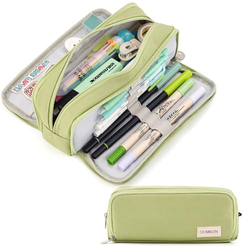 CICIMELON Federmäppchen Große Kapazität Federtaschen Teenager Mädchen Mäppchen mit Reißverschluss Make-up Tasche für Schule & Büro von CICIMELON
