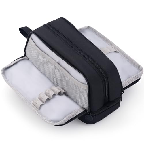 CICIMELON Große Kapazität Stifteetui mit 4 Fächern, Multi-Slot-Federmäppchen, ästhetische Schulbedarf, Organizer für Jugendliche und Erwachsene (schwarz) von CICIMELON