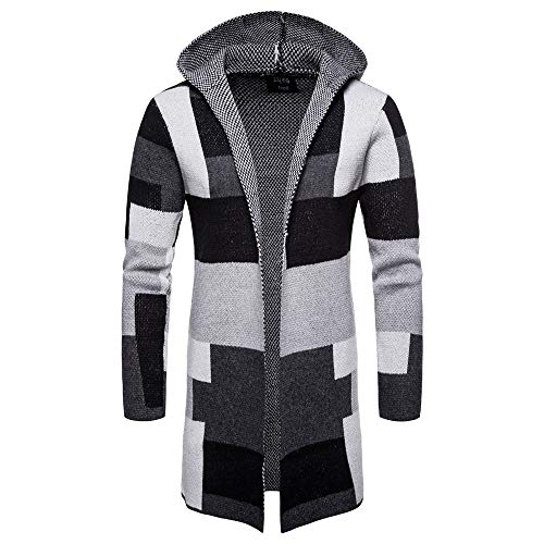 CICIYONER Herren Hoodie Cardigan lang Strickjacke Strickmantel Strickpullover Pulli Strickpulli Kapuzenpulli Mantel Jacke Sweatshirt Sweatblazer Multi-Color und Multi-Size von CICIYONER