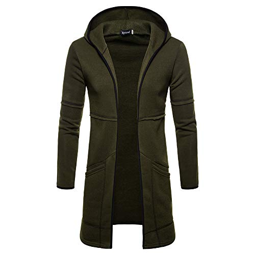 CICIYONER Herren Oberteile, Mode Herren Mit Kapuze Solide Graben Mantel Jacke Strickjacke Lange Ärmel Outwear Bluse von CICIYONER