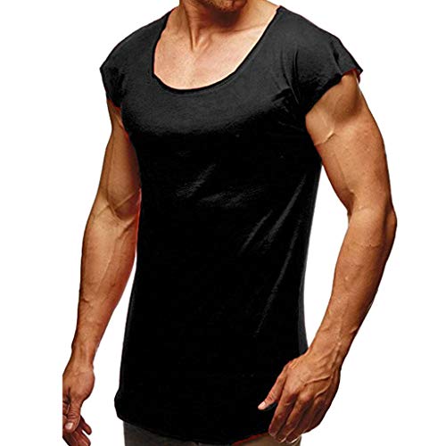 CICIYONER Herren Tshirts Sommer Männer Casual Oansatz Sport Loose Plain Kurzarm T-Shirt Top Bluse Weiß Weinrot Schwarz Rot Dunkelgrau S M L XL XXL von CICIYONER