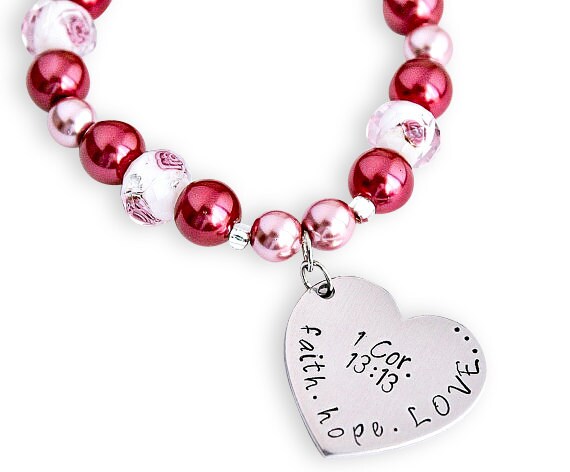 Glaube Hoffnung Love 1 Kor 1313 Schrift Hand Gestempelt Herz Armband Glaube Hoffnung Love 1 Kor 1313 Schrift Hand Gestempelt Herz Armband von CICinspireme