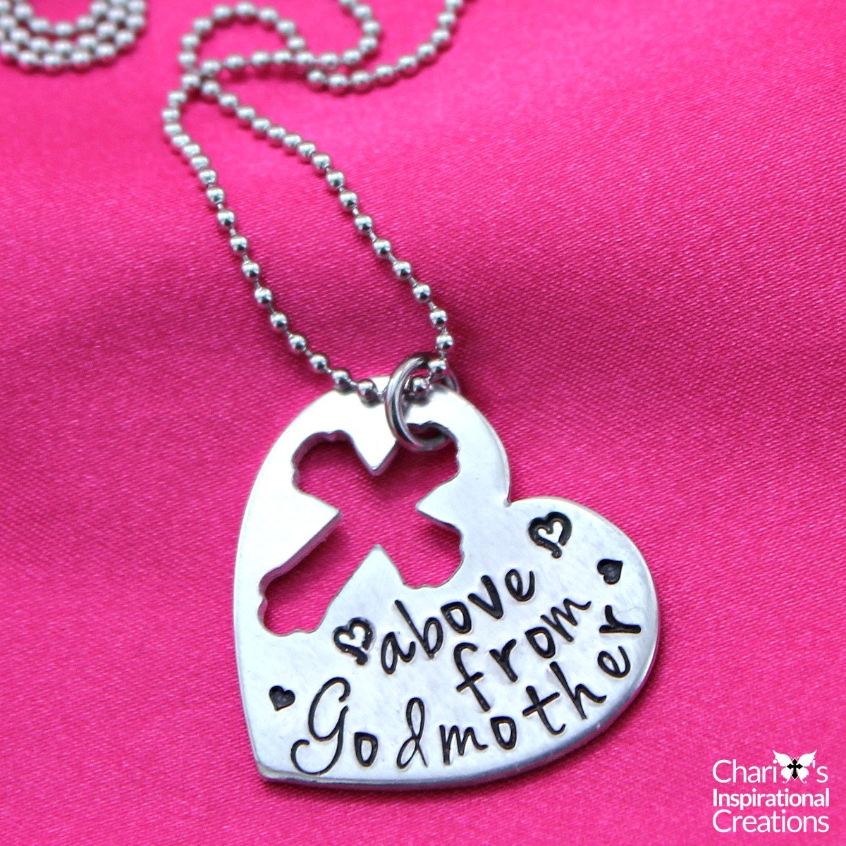 Hand Gestempelt Godmother Von Oben Herz Halskette, Gott Mutter Geschenk Hand Gestempelt Godmother Von Oben Herz Halskette, Gott Mutter Geschenk von CICinspireme