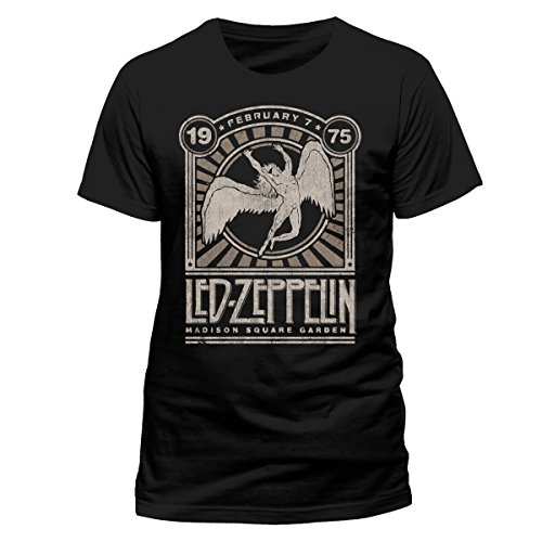 Led Zeppelin Madison Square Garden 1975 Männer T-Shirt schwarz XXL 100% Baumwolle Band-Merch, Bands von Led Zeppelin