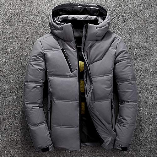 CIDCIJN Daunenjacke Für Herren - Winter Daunenjacke Herren Weiße Ente Daunen Parkas Herren Dick Warm Schnee Parka Jacke Mantel Windjacke Kapuze Parkas Größe M-4Xl,Dunkelgrau,Xl von CIDCIJN