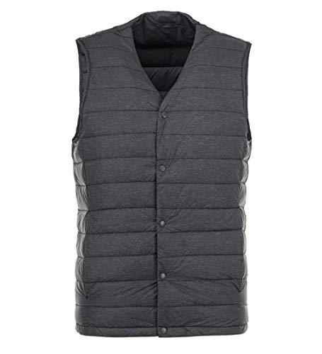 CIDCIJN Herren Daunenweste,Matt Fabric Men Duck Down Weste V-Ausschnitt Ultraleicht Ärmellose Leichte Windjacke Gepolsterte Outdoor Gilet Outwear, Schwarz, Xl von CIDCIJN