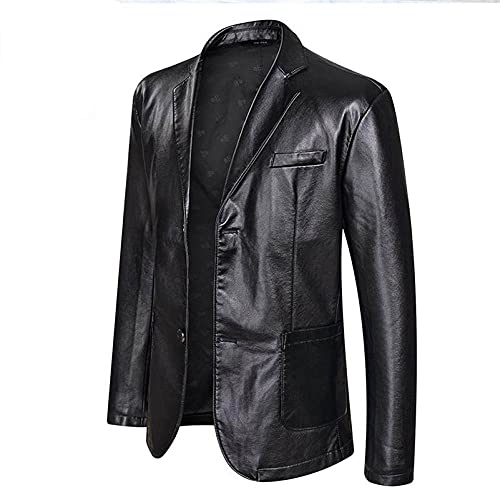 CIDCIJN Herren Lederjacke - Mens Casual Leather Jacket - Fashion Casual Plus Size Comfortable Leather Jackets Men'S Jacket Outwear Men'S Coats Spring Autumn P U Jacket Coat,Black,8Xl von CIDCIJN