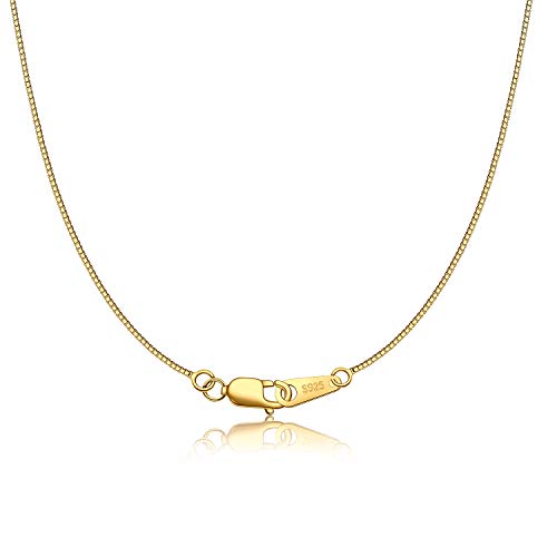 CIELTEAR 925 Sterling Silber Kette Halskette für Frauen 0,8 mm Box Kette, italienische Halskette, super stark & dünn & lang 40,6 cm / 45,7 cm / 50,8 cm / 55,9 cm / 61 cm, 22 Inch, Sterling Silber CIELTEAR 925 Sterling Silber Kette Halskette für Frauen 0,8 mm Box Kette, italienische Halskette, super stark & dünn & lang 40,6 cm / 45,7 cm / 50,8 cm / 55,9 cm / 61 cm, 22 Inch, Sterling Silber von CIELTEAR