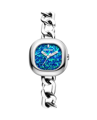 CIGA Design Damenuhren Quarzuhr Aglaia Kollektion, Opal Zifferblatt, Leuchtende Zeiger, Kubanische Kette, Magnetverschluss von CIGA Design