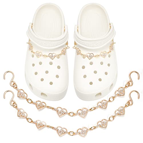 17 Stück glitzernde Schuhanhänger für Damen, Paar Perlenschuhketten, 12 Stück, Mädchen-Schmuck-Dekoration, Charms für Clog-Sandalen, DIY-Blumen-Perlen-Charm-Zubehör für Erwachsene, Partygeschenke von CIKKITZ
