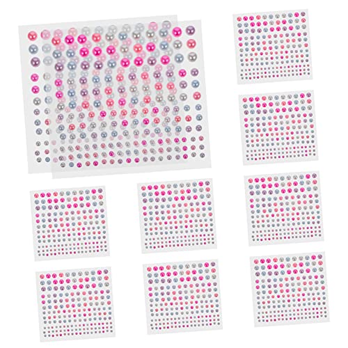 10 Blätter Selbstklebende Perlenaufkleber Bastelperlen Sticker Dekorative Pearl Aufkleber Für Diy Projekte von CIMAXIC