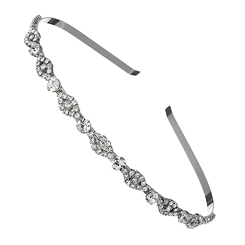 1stk Dünnes Gewelltes Stirnband Haarschmuck Perlenstirnbänder Gewelltes Haarband Haarbänder Für Damenhaar Dame Strass Haarband Frauen Haarband Diamant Legierung Braut Zubehör von CIMAXIC