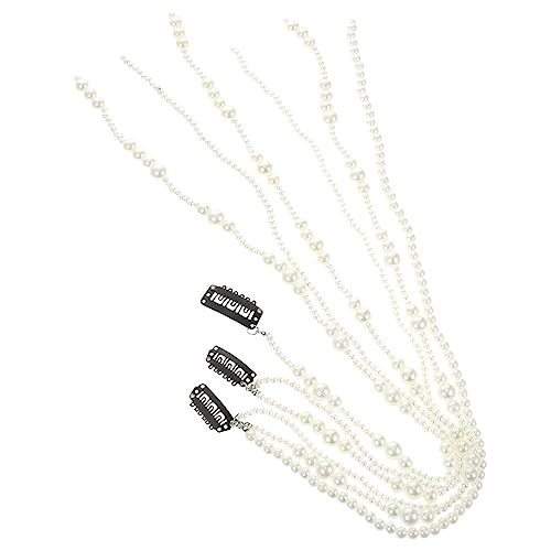 3st Haarschmuck Aus Perlen Raid-schmuck Für Die Haare Perlenhaarketten Haarschnur Bling-haarspange Haarklammern Für Zöpfe Haarschmuck Für Damen Plastik Schmücken Braut Strasssteine von CIMAXIC