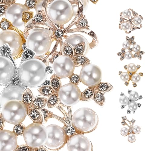 50 Stück Perlen Haarspangen Blumen Haarschmuck Elegante Haarnadeln Für Damen von CIMAXIC