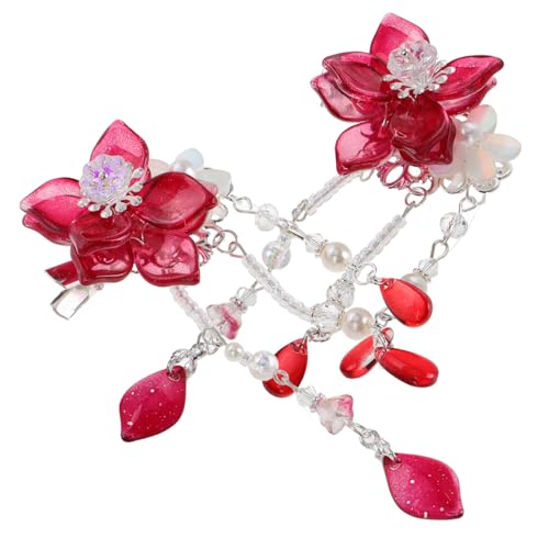 CIMAXIC Blumen Haarspangen Chinesischen Stil Blume Haarclips Mit Quaste Haarschmuck Für Junge Mädchen Hanfu Kopfschmuck von CIMAXIC