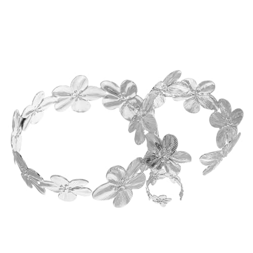 CIMAXIC 1 Satz Unregelmäßiges Blumenschmuckset Teiliges Armband Ring Set Hochwertigem Legierungsstoff Vielseitig für Alltag und Besondere Anlässe Einzigartiges Geometrisches Design von CIMAXIC