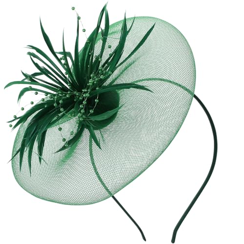 1 Stk Mesh-feder-stirnband Fascinator-hut Für Damen Tea-party-krone Vintage Geburtstagsfascinator Derby-mützen Für Damen Feder Haar Band Böhmen Künstliche Federn Fräulein von CIMAXIC