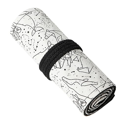 CIMAXIC Bleistifthülle Mit 72 Fächern Großes Fassungsvermögen Canvas-federmäppchen Rolltasche Für Bleistifte Für Büro Und Schule von CIMAXIC