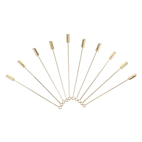 CIMAXIC 10 Stück Teiliges Broschennadeln aus Robustem Goldfarbene Sicherheitsnadeln mit Stopper enden Poliert und Langlebig für DIY Schmuck Kleidung und Kreative Bastelprojekte von CIMAXIC