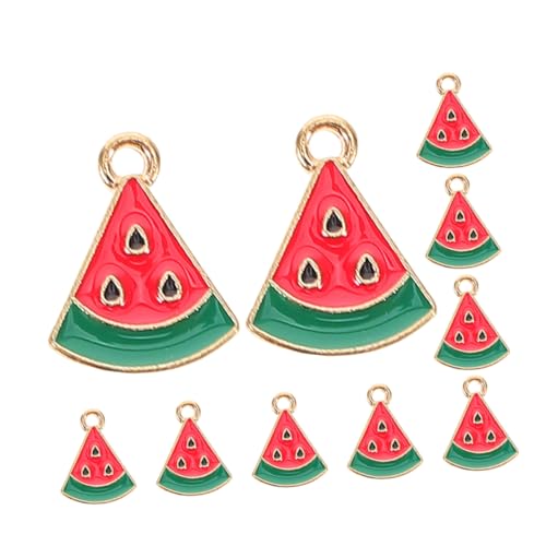 CIMAXIC 10 Stück Teiliges Mini Wassermelonen Charms aus Legierung Bunte Schmuckanhänger für Ohrringe Armbänder DIY Schmuckzubehör Leichte Vielseitige Accessoires für Damen und Alltag von CIMAXIC