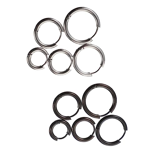 CIMAXIC 10 Stück Teiliges Minimalistische Creolen Ohrringe aus Hautfreundlichem Titanstahl Leichte Metallringe für Damen Vielseitiger Schmuck für Alltag Party und Hochzeit Eleganter von CIMAXIC