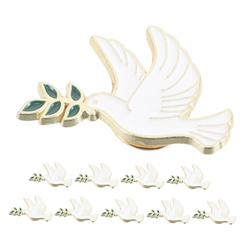 CIMAXIC 10 Stück Vogel Emaille Brosche Friedens Tauben Anstecker mit Olivenzweig Metall Pin für Anzüge Mäntel und Alltagskleidung Eleganter Schmuck für Damen und Herren von CIMAXIC
