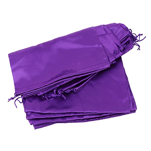 10st Perückentasche Kleine Zugbeutel Perücke Verpackungsbeutel Haarteilhaltertasche Organizer Für Haaraccessoires Satinbeutel Mit Kordelzug Satin- Violett Falten Reisen Halterung von CIMAXIC