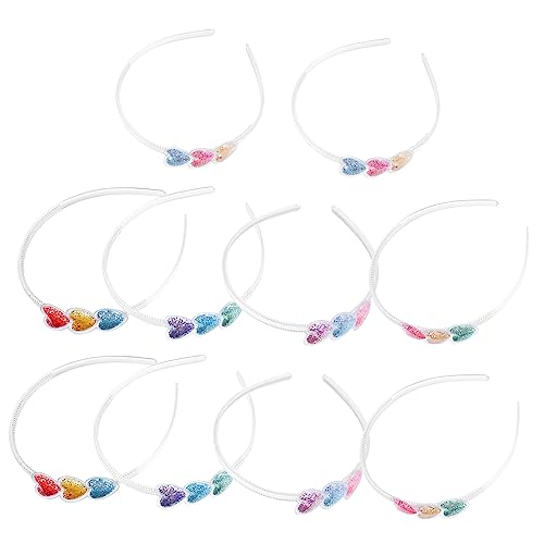 10st Valentinstag Stirnband Glitzer-herz-stirnbänder Glänzender Haarreif Herz-lametta-stirnband Haarband Mit Glitzerherzen Weihnachtsfeier Bauch Pop Geburtstagsgeschenk Mädchen von CIMAXIC