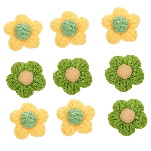 10st Haarnadel Zubehör Blumenflecken Haarspange Nähen Floral Applique Gänseblümchen Fühlte Süße Gänseblümchen-haarnadel Gehäkelt Garn Kleinkind Sonnenblume Blumenknopf von CIMAXIC