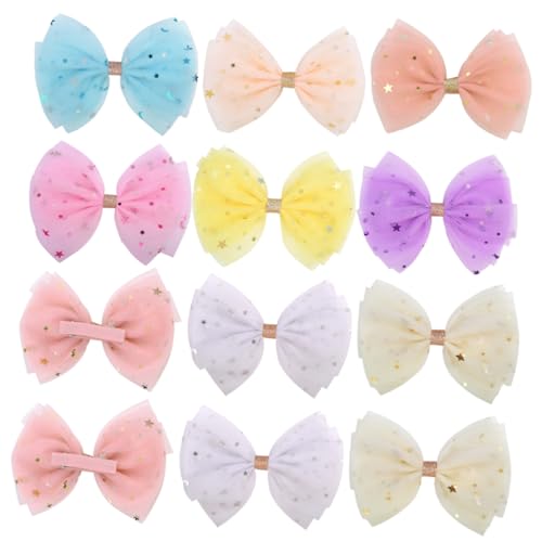 12 Pailletten-Haarspange für Kinder Schleife Haarnadel Haarspangen Haarschmuck für Kinder haarspange kinder Babyschleifen Haarschmuck für Babymädchen Haarschmuck für Mädchen von CIMAXIC