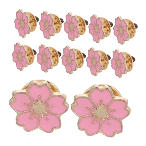 CIMAXIC 12 Stück Teiliges Japanischer Kirschblüten Broschen mit Stabilem Verschluss Süße Anstecknadeln für Kleidung Rucksäcke und Hüte Modischer Mädchen Stil Vielseitig und Sicher von CIMAXIC