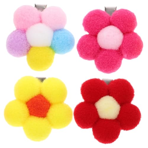 12st Haarschmuck Für Kinder Pom-snap-haarspangen Hochzeit Haarspangen Mädchen Haarspangen Für Kinder Haarspangen Mit Bommelblumen Haargummis Haustier Rostfreier Stahl Zubehör von CIMAXIC