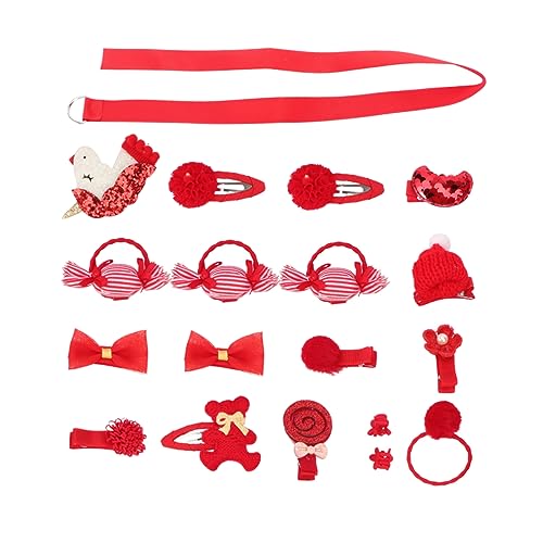 18-teiliges Set Haarschmuck-set Für Kinder Haargummis Für Kleinkinder Kinderanzüge Haarspangen Für Kinder Zubehör Für Haarschleifen Schleife Haarring Strümpfe Mädchen Stoff Mode von CIMAXIC