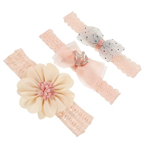CIMAXIC 1Satz Teiliges Haarbänder mit Blumen Schleifen Weiche Hautfreundliche Kopfbedeckungen für Neugeborene für Besondere Anlässe Tägliche Outfits von CIMAXIC